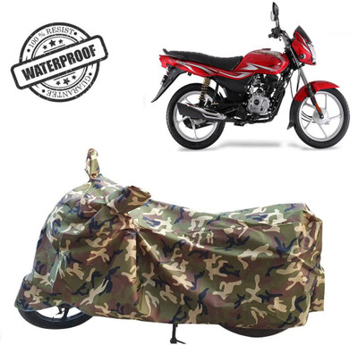 ROYAL AUTO MART Waterproof Two Wheeler Cover for Bajaj(Platina 100, Green, Multicolor)