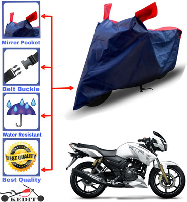 KEDIT Two Wheeler Cover for TVS(Apache RTR 160 4V, Red, Blue)