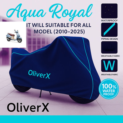 OliverX Waterproof Two Wheeler Cover for TVS(Jupiter Grande, Blue, Red)
