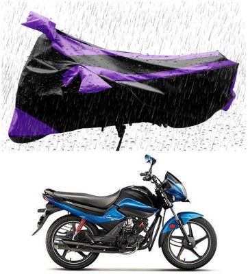 Ascension Two Wheeler Cover for Hero(Splendor I Smart, Black, Purple)