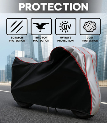 pocket bazar Waterproof Two Wheeler Cover for Suzuki(Gixxer, Black, Silver)
