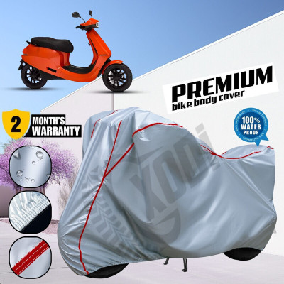 xodi Waterproof Two Wheeler Cover for Ola(Silver, Red)