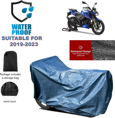 PAGORA Waterproof Two Wheeler Cover for TVS(Apache RTR 200 4V, Blue)