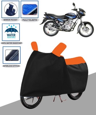 BOTAUTO Waterproof Two Wheeler Cover for Bajaj(Discover 100 DTS-i, Black, Orange)