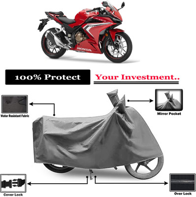Amexride Two Wheeler Cover for Honda(CBR500R, Grey)