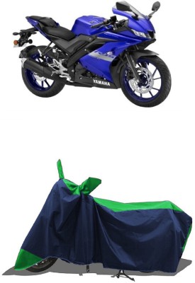 SUGASHRI Waterproof Two Wheeler Cover for Yamaha(R15 V3, Green, Blue)