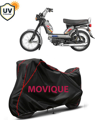 MOVIQUE Waterproof Two Wheeler Cover for TVS(XL Super, Black, Red)