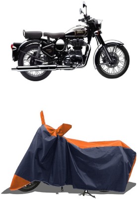 SUGASHRI Waterproof Two Wheeler Cover for Royal Enfield(Classic Chrome, Orange, Blue)