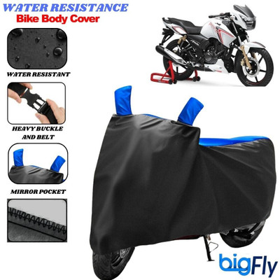 BigFly Two Wheeler Cover for TVS(Apache RTR 180, Black, Blue)