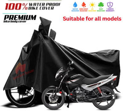 pocket bazar Waterproof Two Wheeler Cover for Hero(Glamour, Black)