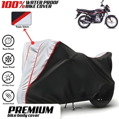 Mwiss Waterproof Two Wheeler Cover for Bajaj(Platina 100, Black, Silver)