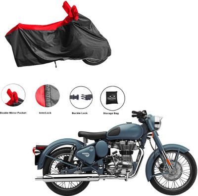 RiderShine Two Wheeler Cover for Royal Enfield(Squadron Blue, Black, Red)