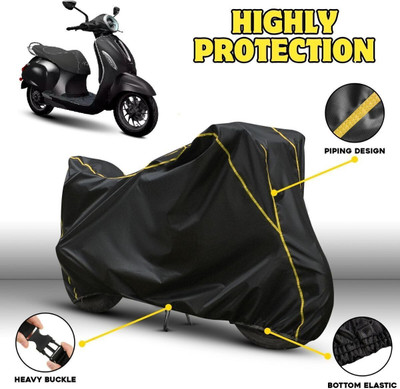 OliverX Waterproof Two Wheeler Cover for Bajaj(Chetak, Black, Yellow)