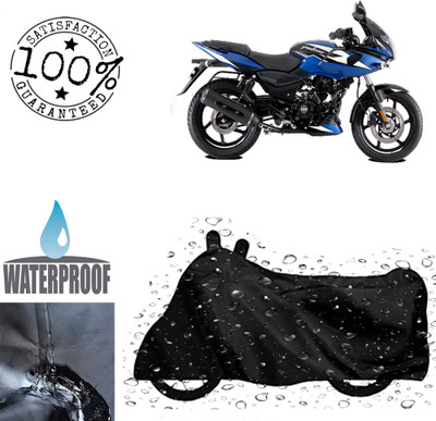 ROYAL AUTO MART Waterproof Two Wheeler Cover for Bajaj(Pulsar 220F, Black)