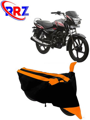 RRZ Waterproof Two Wheeler Cover for TVS(Star, Black, Orange)