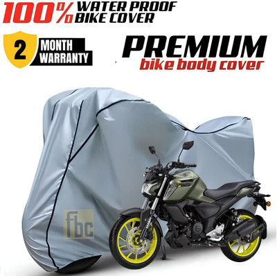 FBC Waterproof Two Wheeler Cover for Yamaha(FZ, Silver, Black)