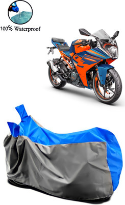 Autofly Waterproof Two Wheeler Cover for KTM(RC 390, Grey, Blue)