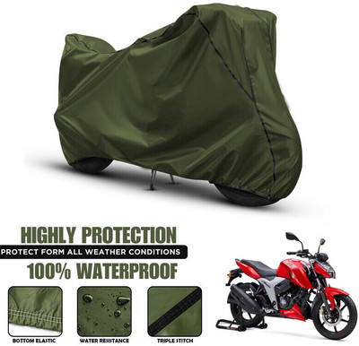 OliverX Waterproof Two Wheeler Cover for TVS(Apache, Green, Black)