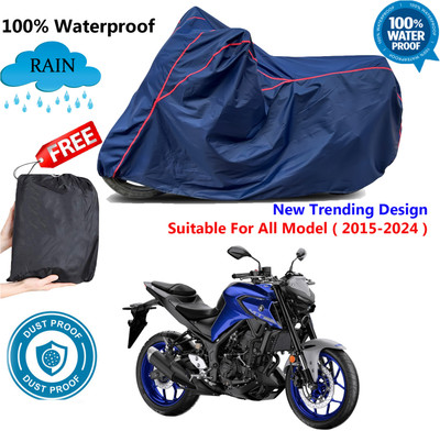 AUTOCAD Waterproof Two Wheeler Cover for Yamaha(MT 03, Blue, Red)