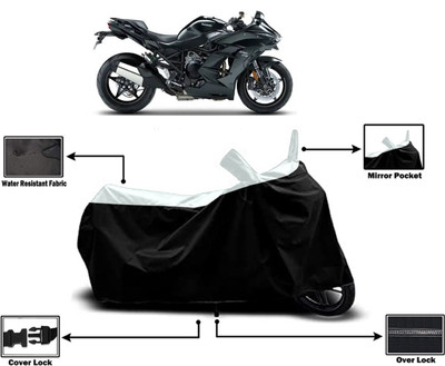 Amexride Two Wheeler Cover for Kawasaki(Ninja H2 SX BS6, White)