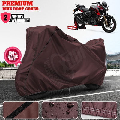 xodi Waterproof Two Wheeler Cover for TVS(Apache RTR 200, Maroon, Black)