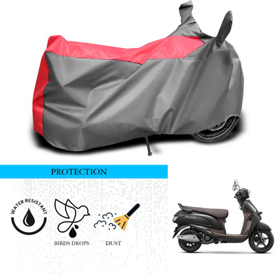 SnehaSales Waterproof Two Wheeler Cover for Suzuki(New Access 125, Grey, Red)