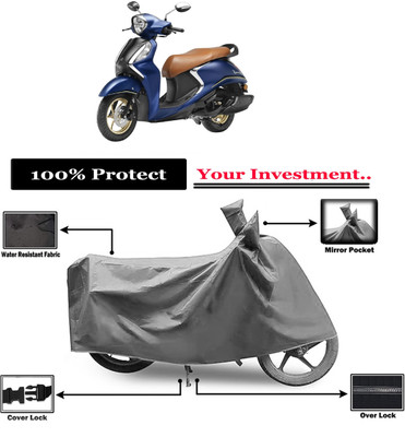 Amexride Two Wheeler Cover for Yamaha(Fascino BS6, Grey)