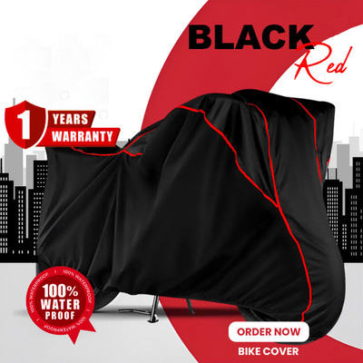 THE AACRC Waterproof Two Wheeler Cover for Royal Enfield(Bullet 500, Black, Red)