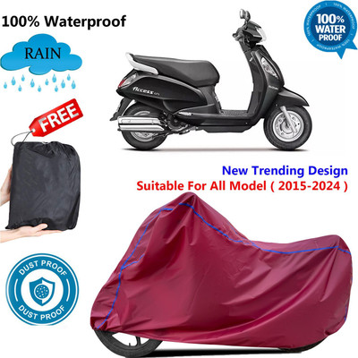 AutoGalaxy Waterproof Two Wheeler Cover for Suzuki(Access 125, Maroon)