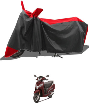 RAQTRO Waterproof Two Wheeler Cover for Honda(Activa 125, Black, Red)