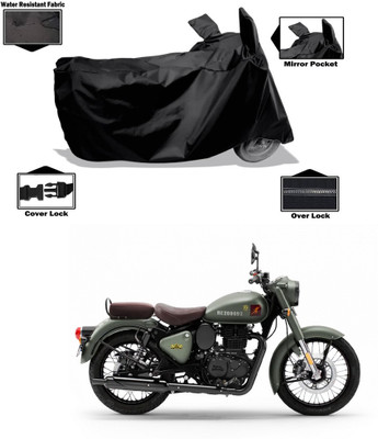 CODOKI Waterproof Two Wheeler Cover for Royal Enfield(Classic 350 Signals, Black)