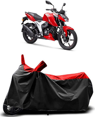 KEDIT Two Wheeler Cover for TVS(Apache RTR 160, Red, Black)