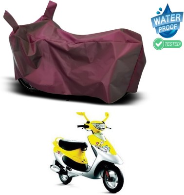 Ascension Waterproof Two Wheeler Cover for TVS(Scooty Pep Plus, Maroon)