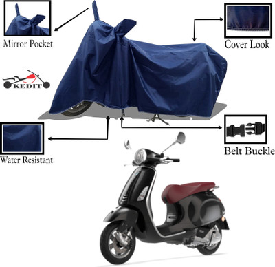 KEDIT Two Wheeler Cover for Vespa(Vespa VXL 125, Blue)