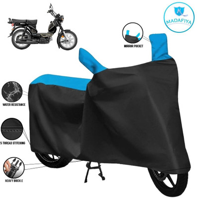 MADAFIYA Waterproof Two Wheeler Cover for TVS(XL 100 Heavy Duty, Black, Blue)