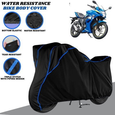 SRP PRODUCT Waterproof Two Wheeler Cover for Suzuki(Gixxer SF, Black, Blue)