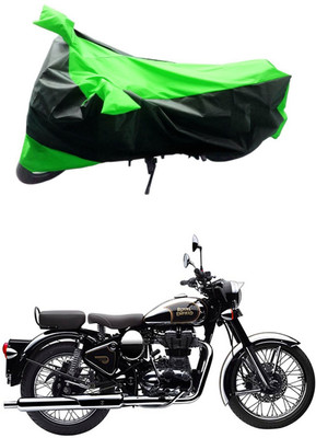 MMSSTAR Waterproof Two Wheeler Cover for Royal Enfield(Classic Chrome, Green, Black)