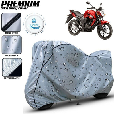 kerwa Waterproof Two Wheeler Cover for Yamaha(FZ-S FI, Silver, Black)
