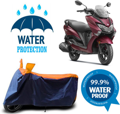 Mdstar Waterproof Two Wheeler Cover for Suzuki(Burgman Electric, Multicolor)