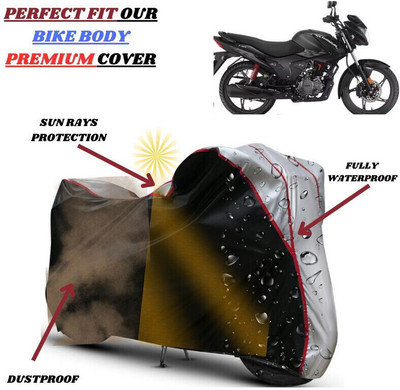 kerwa Waterproof Two Wheeler Cover for Hero(Glamour, Black, Silver)