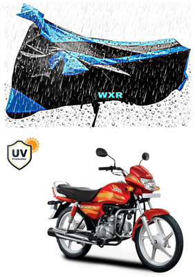 WXR Waterproof Two Wheeler Cover for Hero(HF Deluxe, Black, Blue)