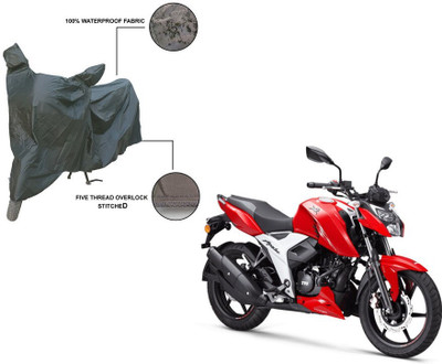 Furnish Flow Two Wheeler Cover for TVS(Apache RTR 160 4V, Grey)