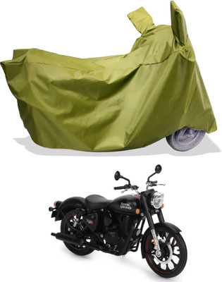 Amexride Two Wheeler Cover for Royal Enfield(Classic Stealth Black, Maroon)