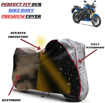 kerwa Waterproof Two Wheeler Cover for Honda(Hornet 2.0, Black, Silver)