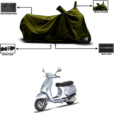 Amexride Two Wheeler Cover for Piaggio(Vespa LX 125, Green)