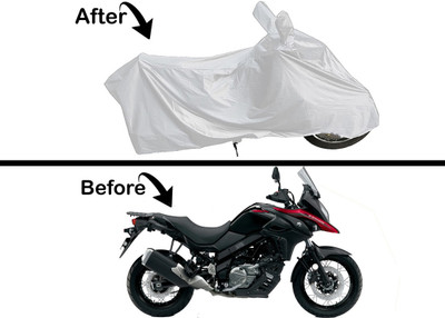 Archistylo Waterproof Two Wheeler Cover for Suzuki(V-Strom 650 XT, Silver)