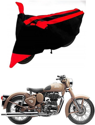 AutoGalaxy Waterproof Two Wheeler Cover for Royal Enfield(Classic Desert Storm, Red, Black)