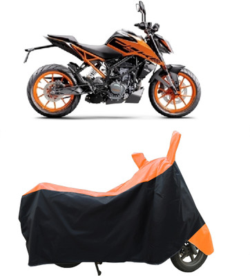 Coxtor Waterproof Two Wheeler Cover for KTM(200 Duke, Orange)