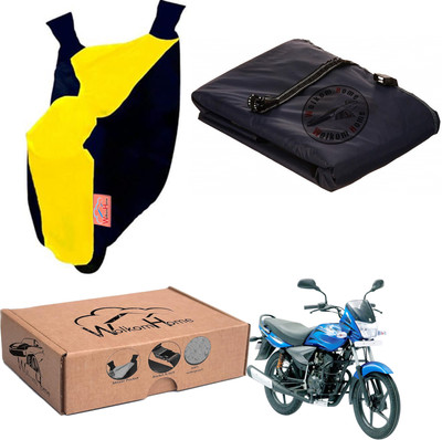 WolkomHome Waterproof Two Wheeler Cover for Bajaj(Platina, Yellow, Blue)