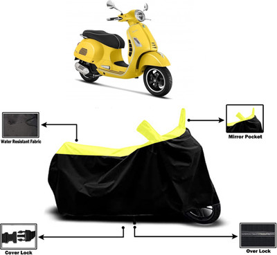 Amexride Two Wheeler Cover for Vespa(GTS 300, Yellow)